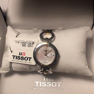 Tissot women Pinky two-tone white quartz watch